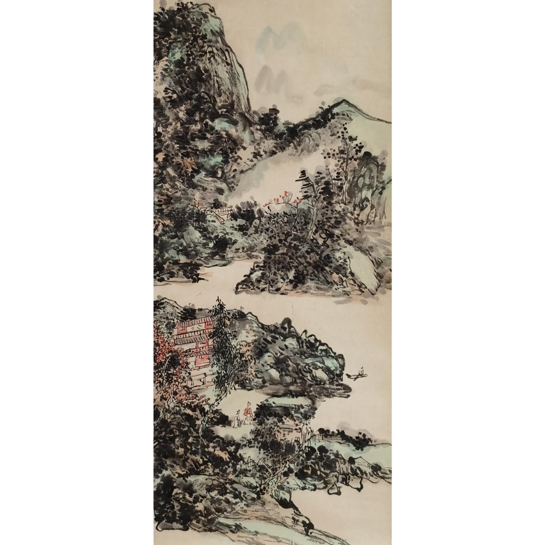 【辽拍】V250709-2-398《山水》（4.8平尺) 纸本镜片  ws1230