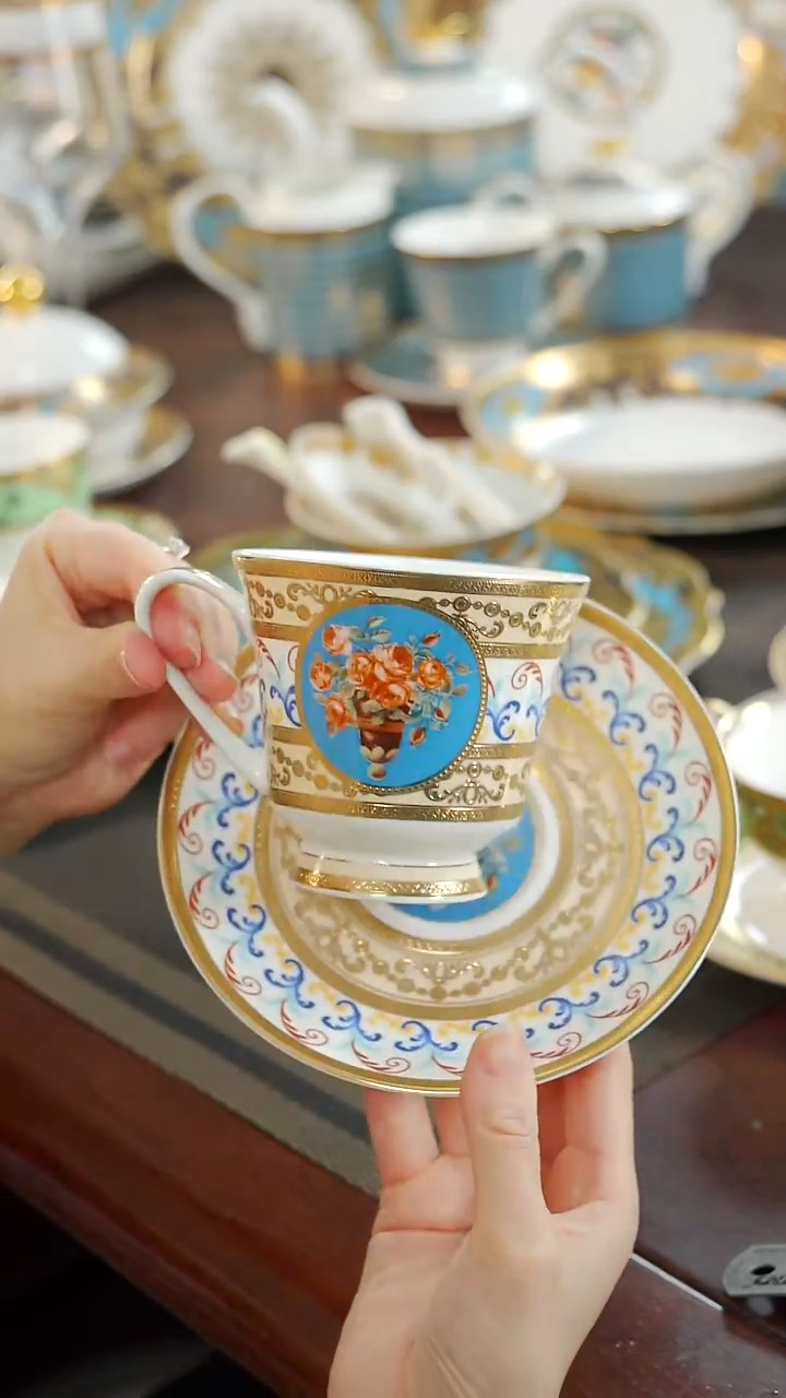 瓷片咖啡杯碟1套