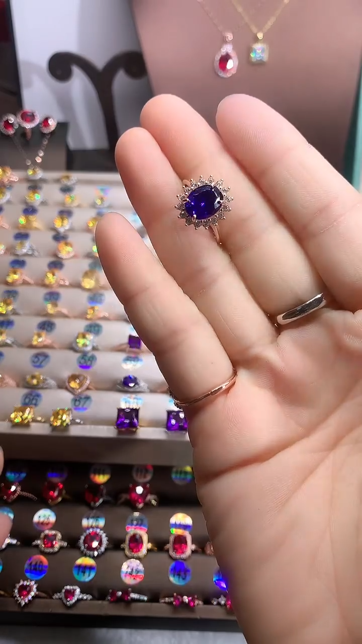 【闪购商品】水晶戒指银S925镶嵌玫瑰金8.10