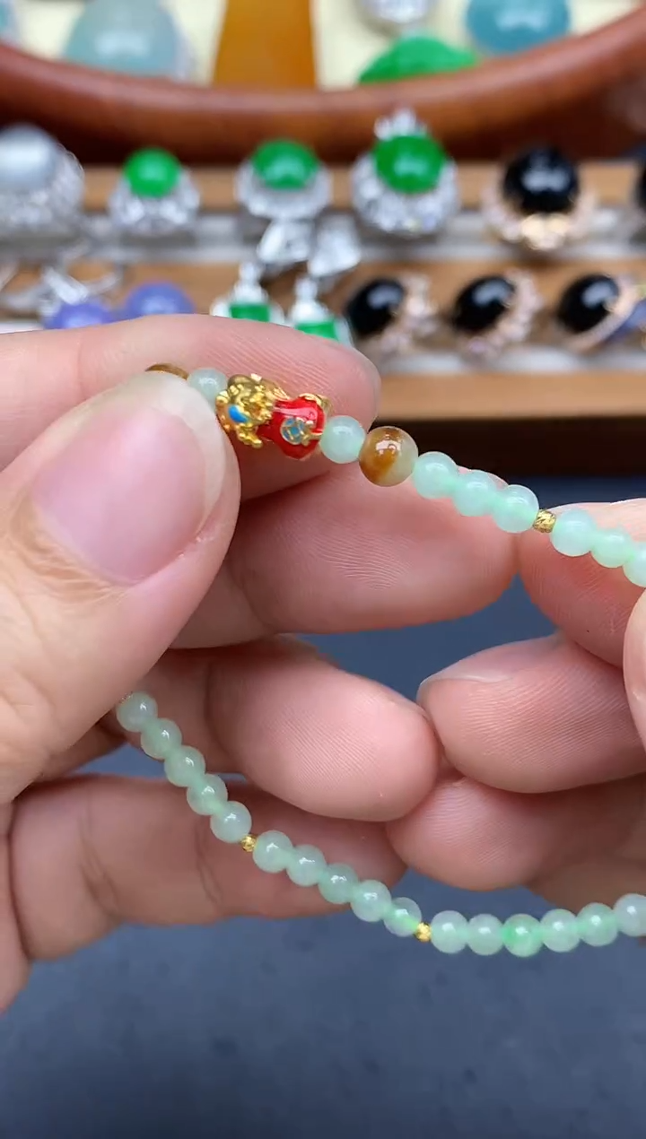 足金镶嵌手链翡翠293-中国好珍宝