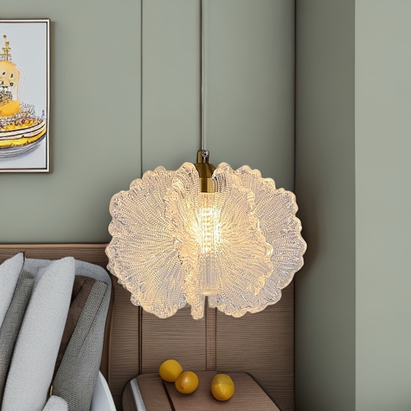 简约温馨浪漫花瓣吊灯创意轻奢升降法式奶油风小吊灯
