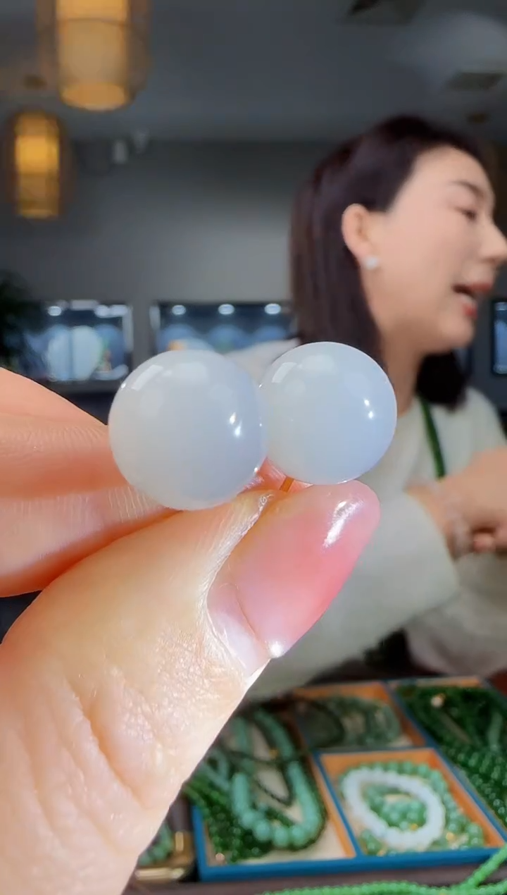银S925镶嵌和田玉耳饰1