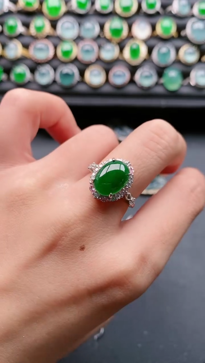 【闪购商品】翡翠戒指银S925镶嵌111111