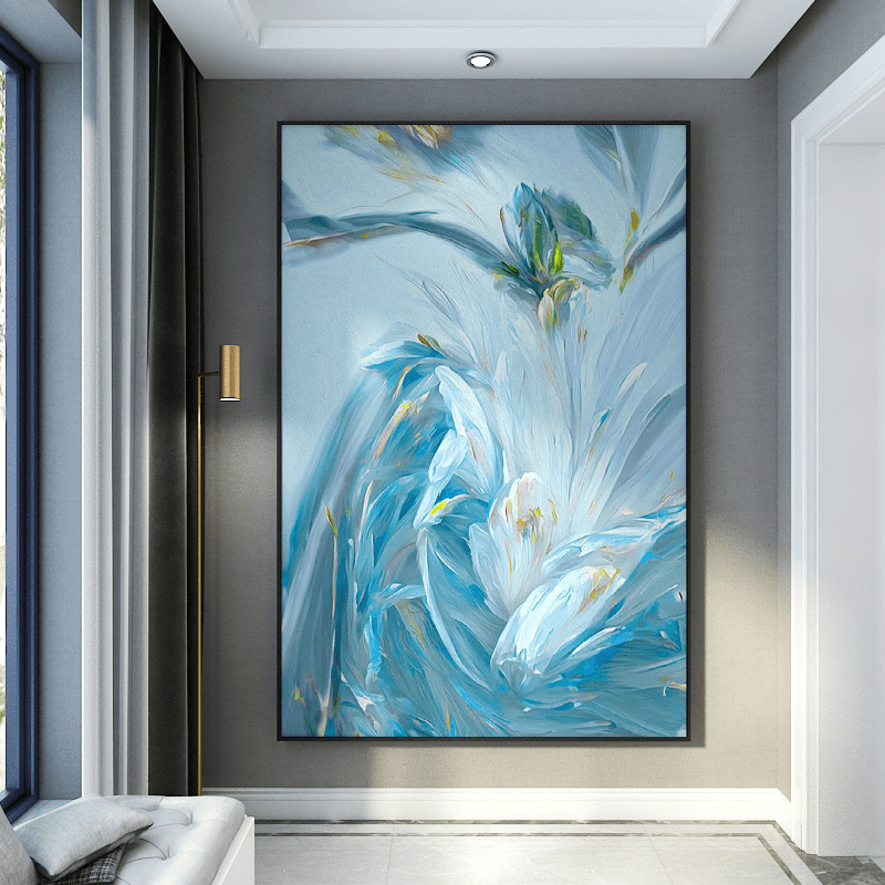 S0118-晶瓷客厅餐厅玄关走廊卧室壁画抽象兰花80120