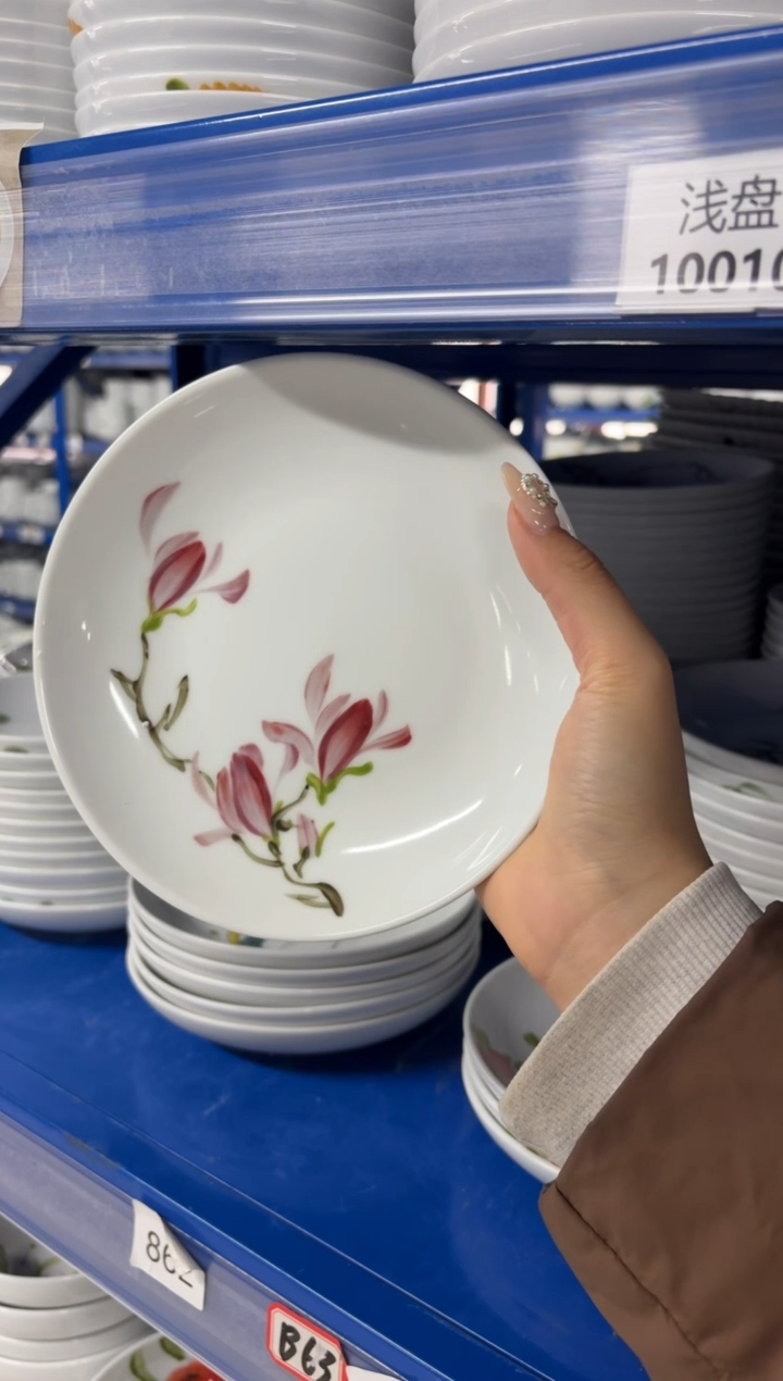瓷片景德镇高温陶瓷食品级手绘釉中彩-浅盘