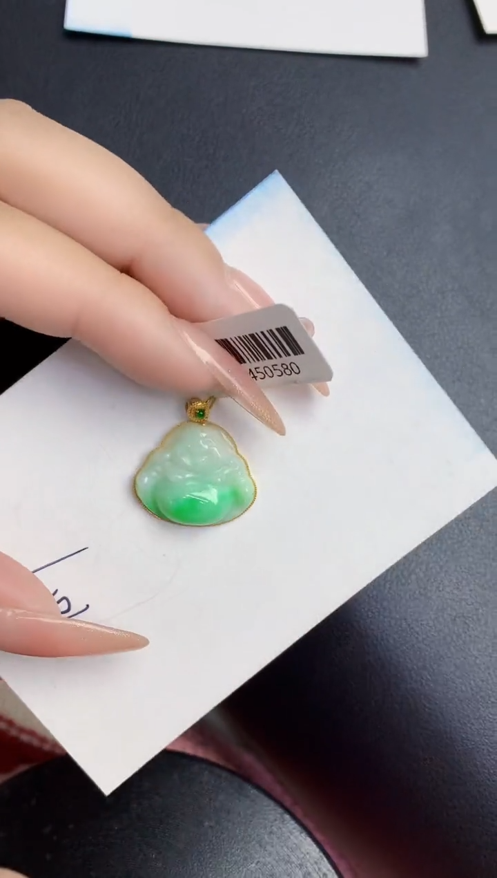 【闪购商品】翡翠颈饰18K金镶嵌000000000