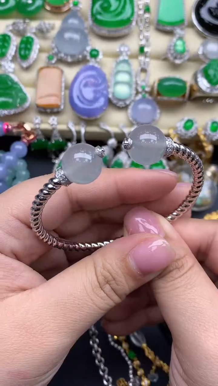 【闪购商品】翡翠手镯18K金镶嵌668-中国好珍宝