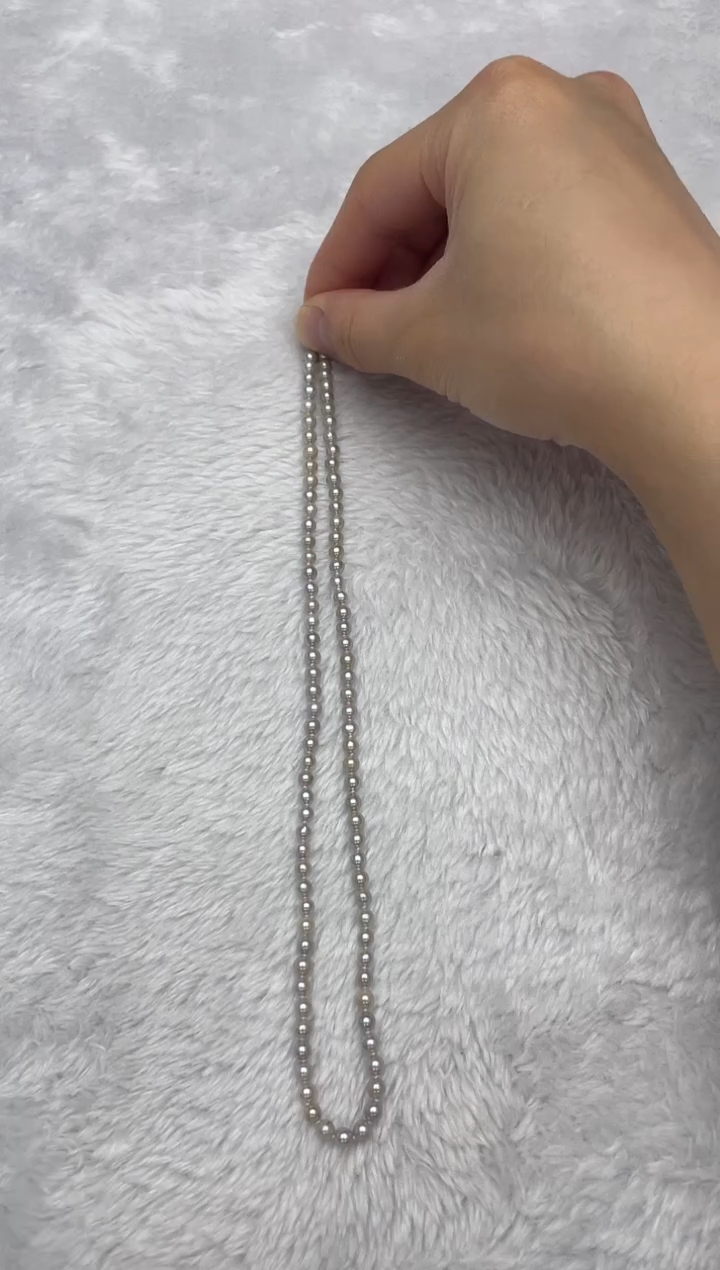 项链银S925镶嵌海水珍珠AK真多麻4-4.5mm