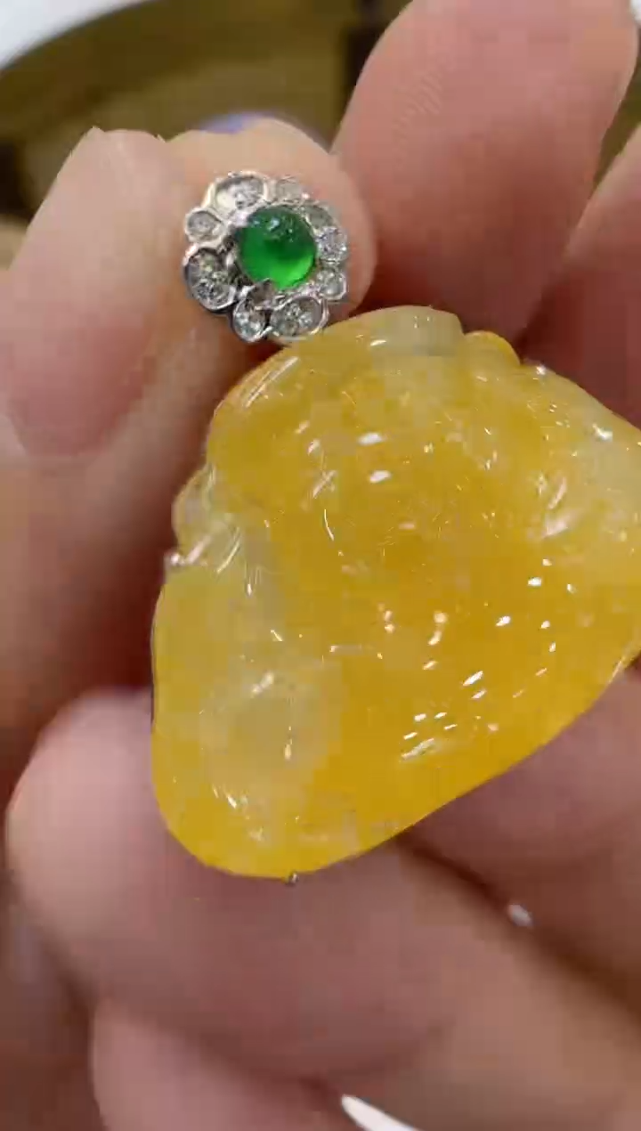 翡翠18K金镶嵌吊坠(不含链)多样性团购发一件