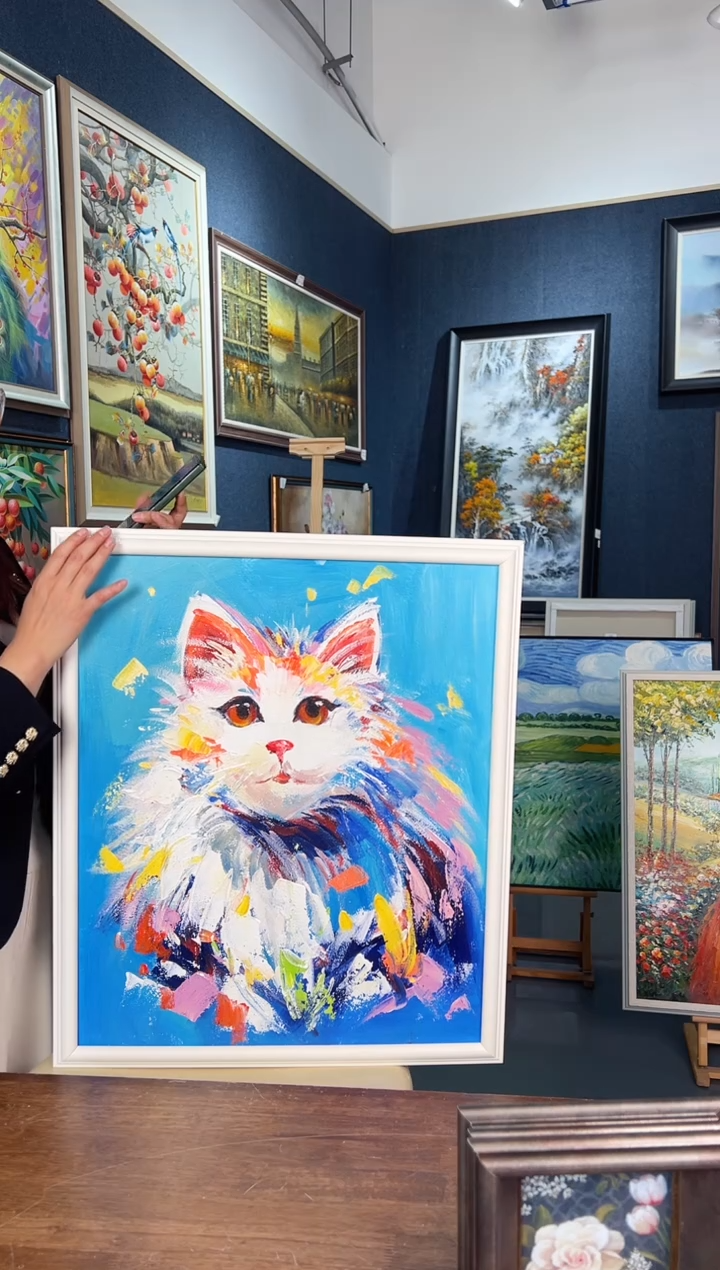 【闪购商品】油画2号手绘油画50*60 小猫