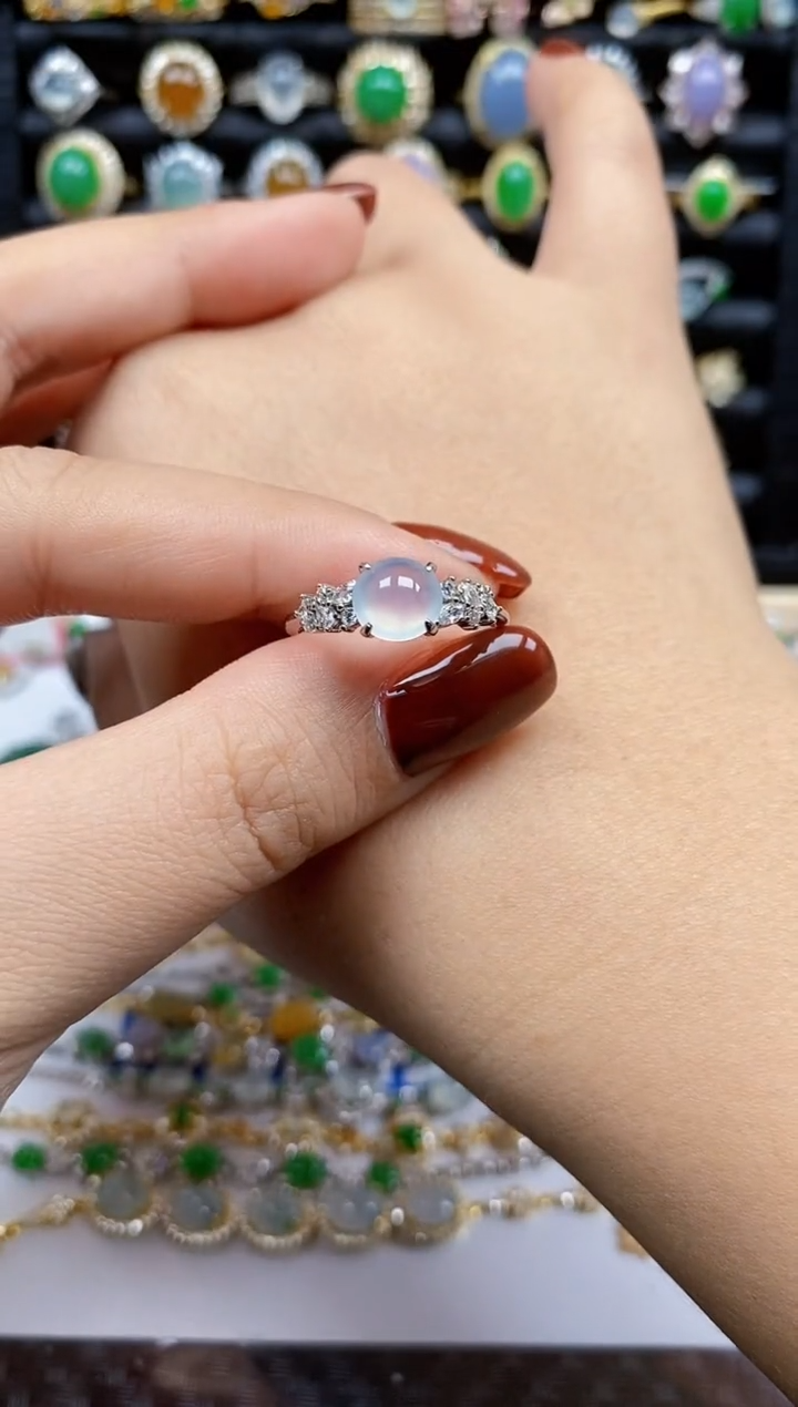 银S925镶嵌戒指翡翠9013