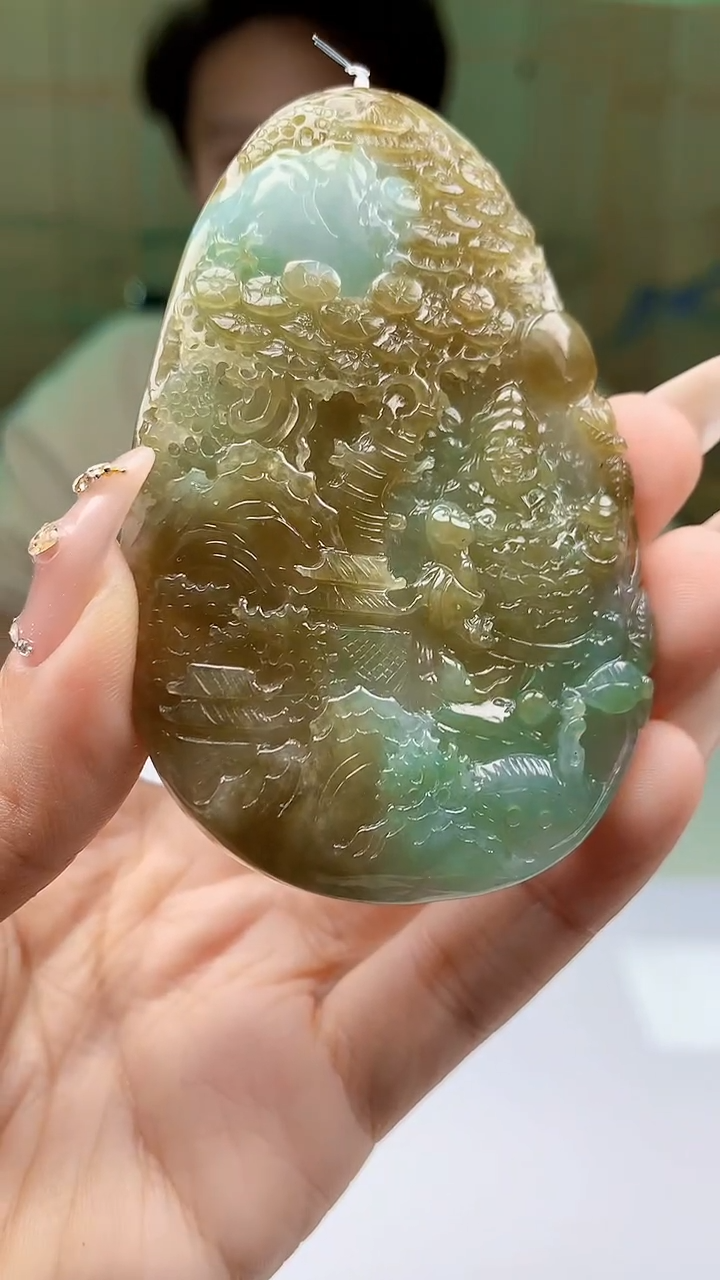 【闪购商品】定制翡翠未镶嵌1502ty-毛货挂件124