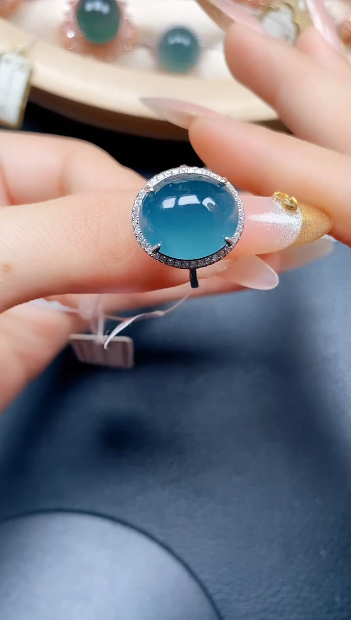 【闪购商品】翡翠戒指银S925镶嵌翡翠