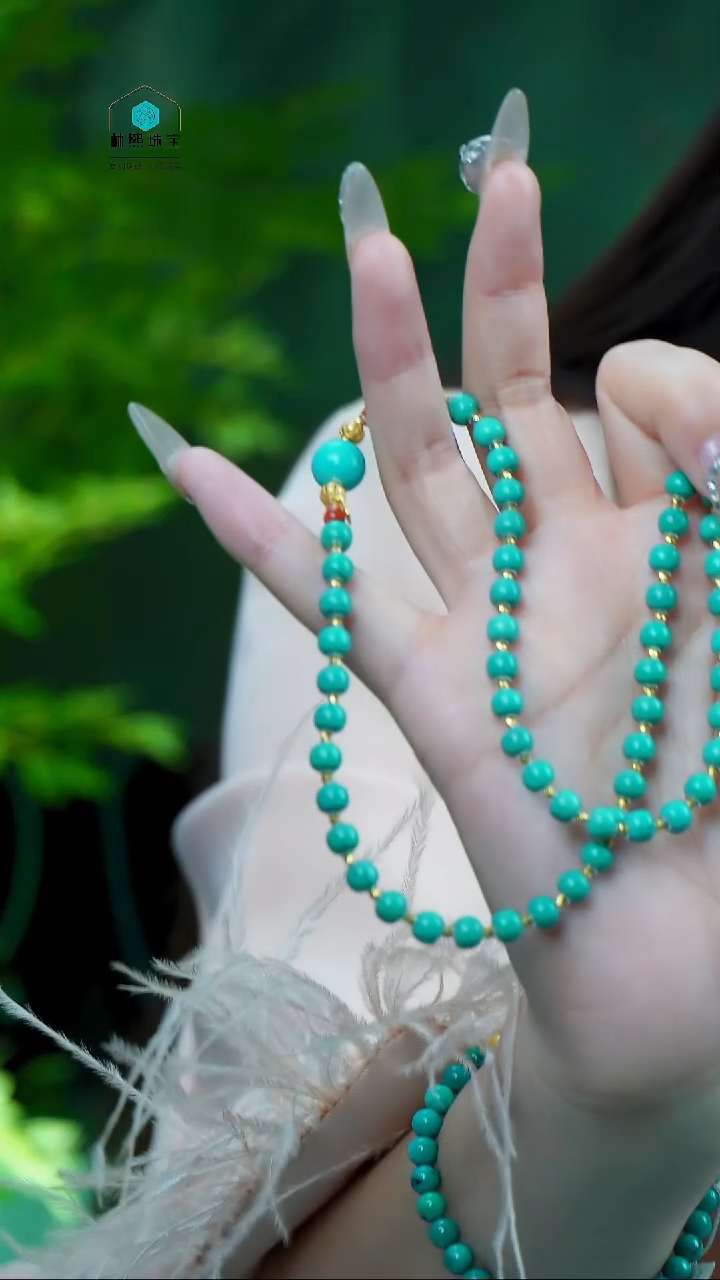 【闪购商品】绿松石项链18K金镶嵌发货一件