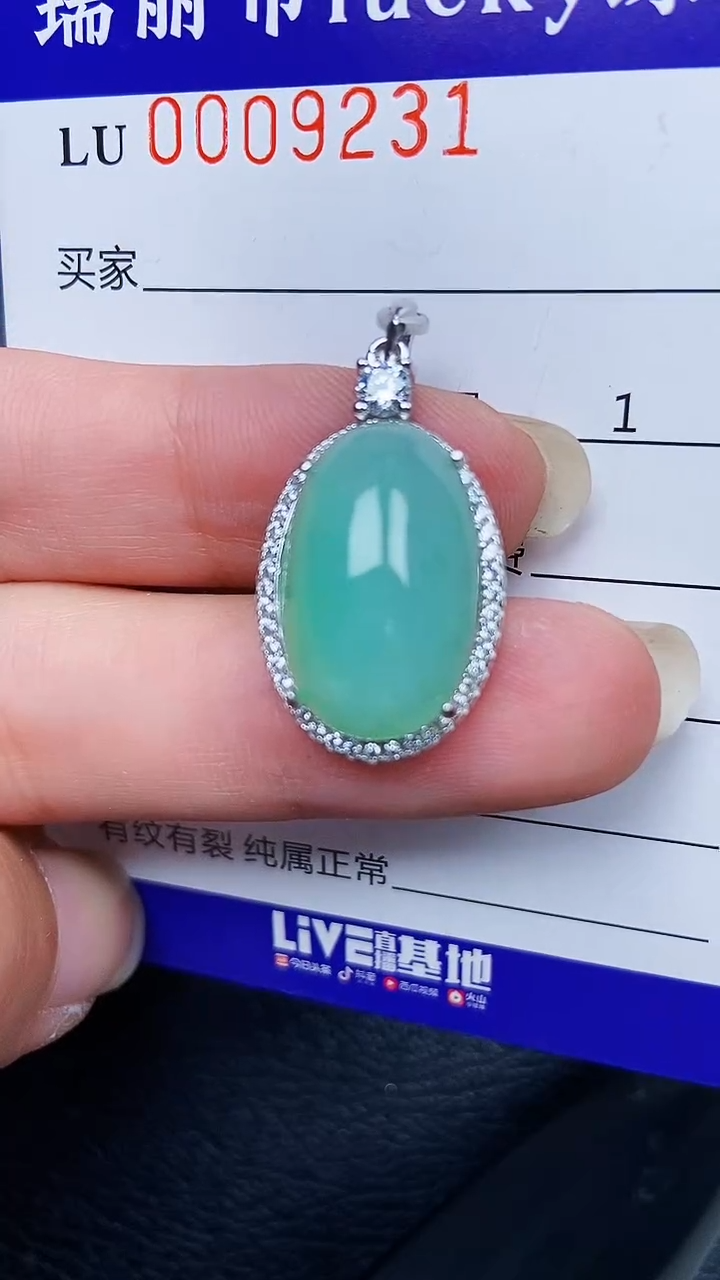 颈饰银S925镶嵌翡翠9231