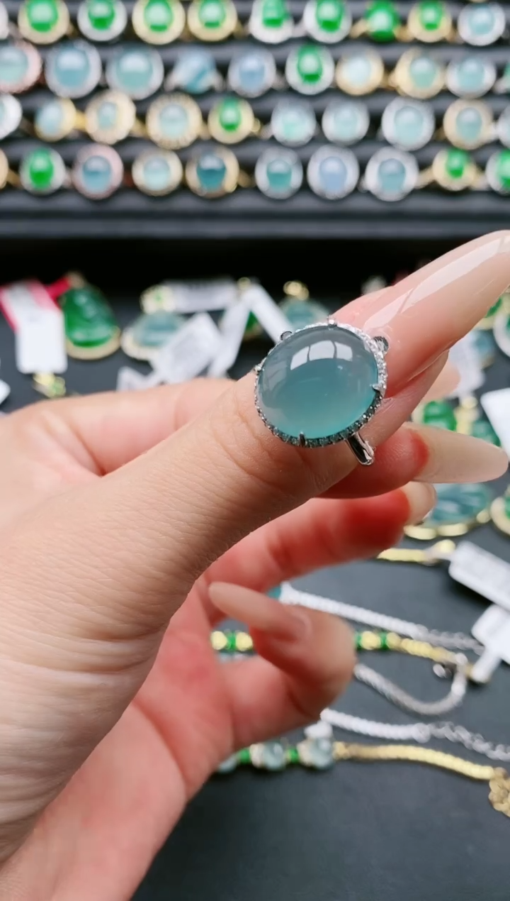 【闪购商品】翡翠戒指银S925镶嵌11111