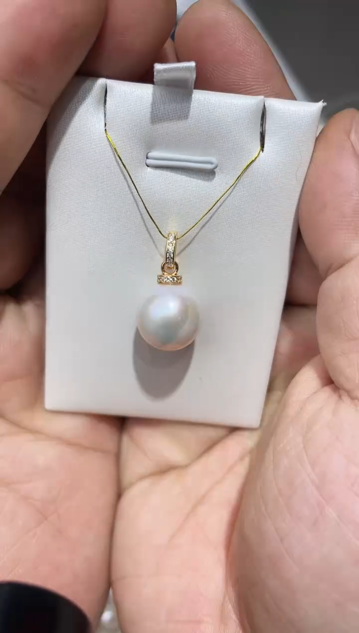【闪购商品】淡水珍珠颈饰银S925镶嵌13-14万能奶嘴扣吊坠