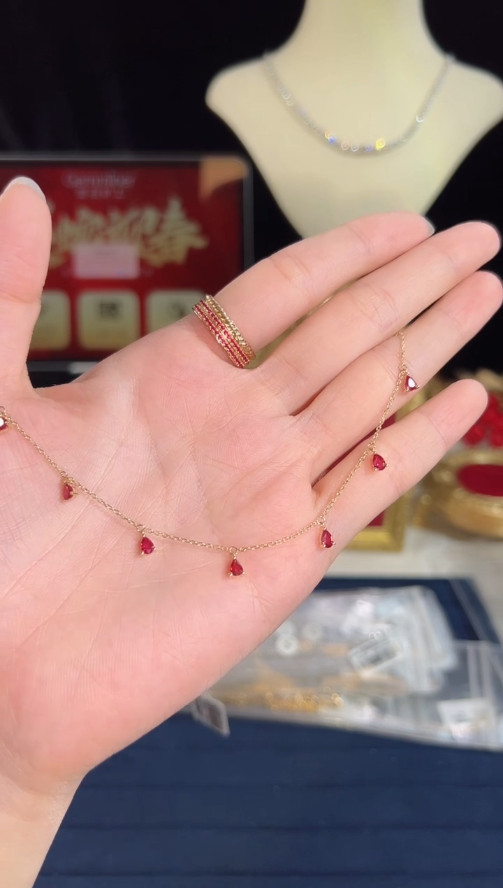 【闪购商品】红宝石颈饰18K金镶嵌BN0710-A#-Y#54