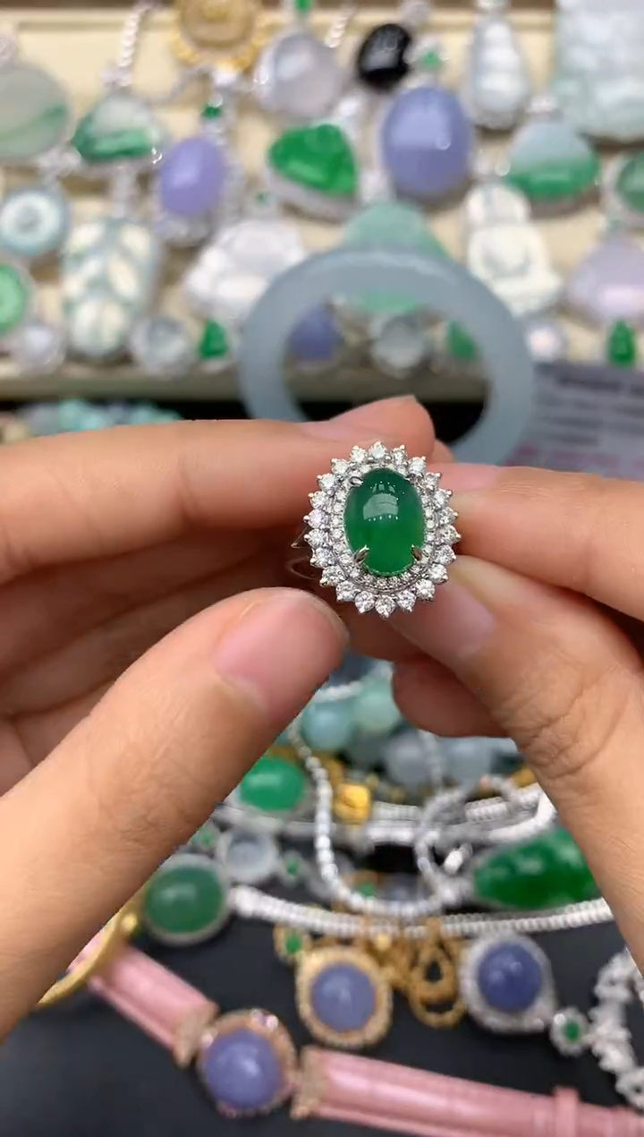 【闪购商品】翡翠戒指18K金镶嵌260-中国好珍宝