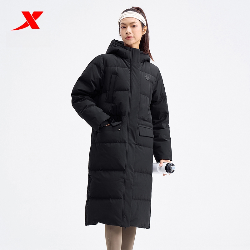 XTEP/特步24冬季女士中长款连帽保暖运动976428640134