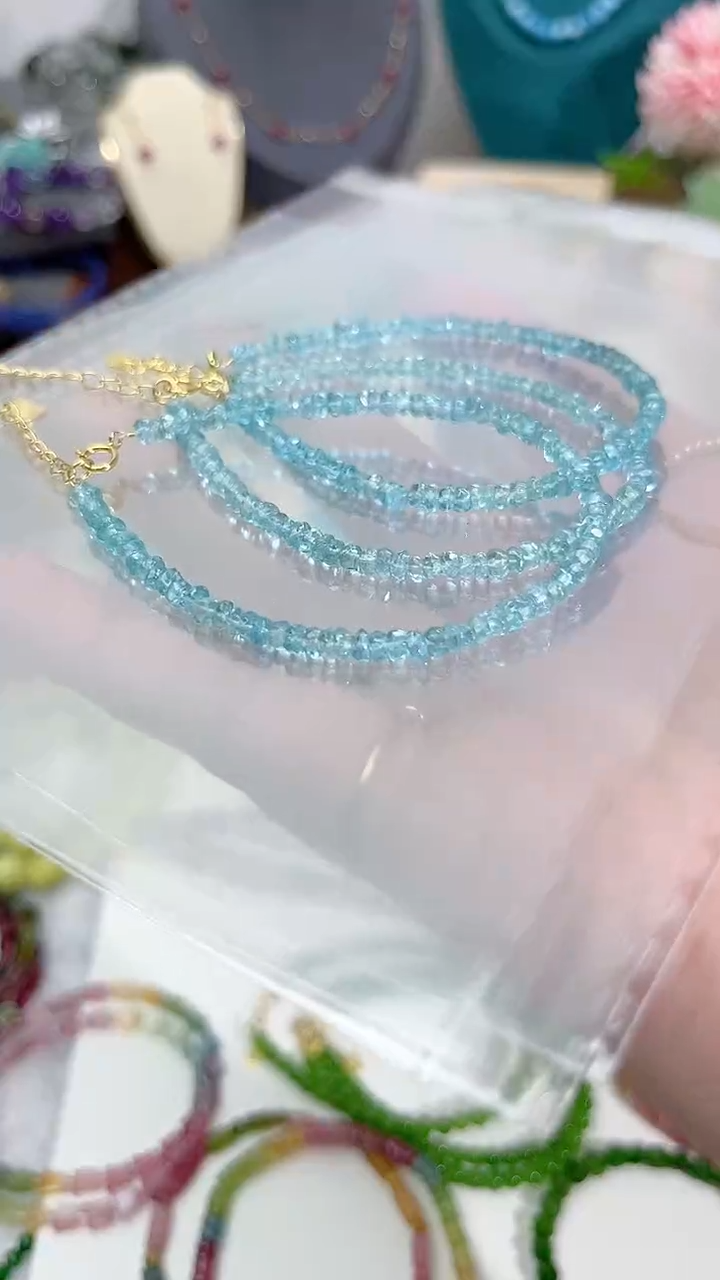 【闪购商品】磷灰石手链银S925镶嵌小刻69