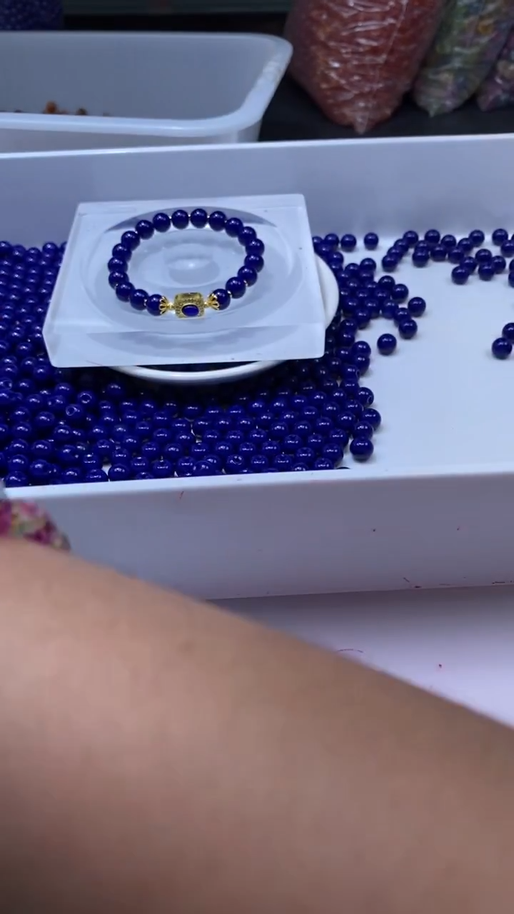 未镶嵌颈饰玛瑙/玉髓w3253青金蓝8mm*30颗