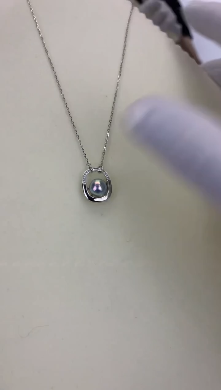 银S925镶嵌DA海水珍珠 GD179 吊坠