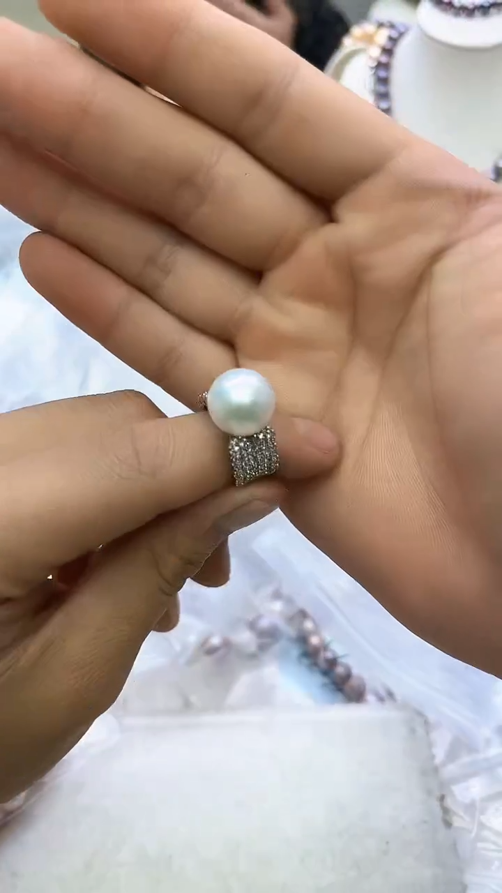 未镶嵌戒指淡水珍珠白色系戒指