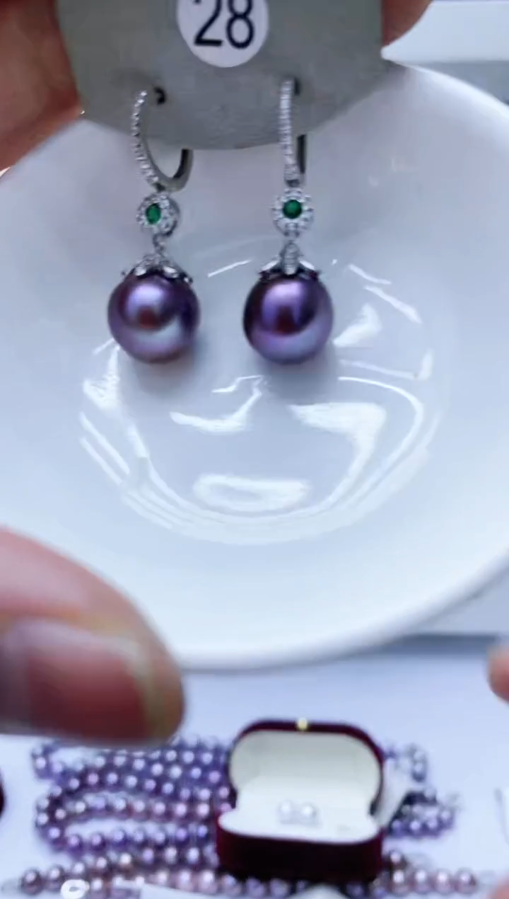 【闪购商品】淡水珍珠耳饰银S925镶嵌28