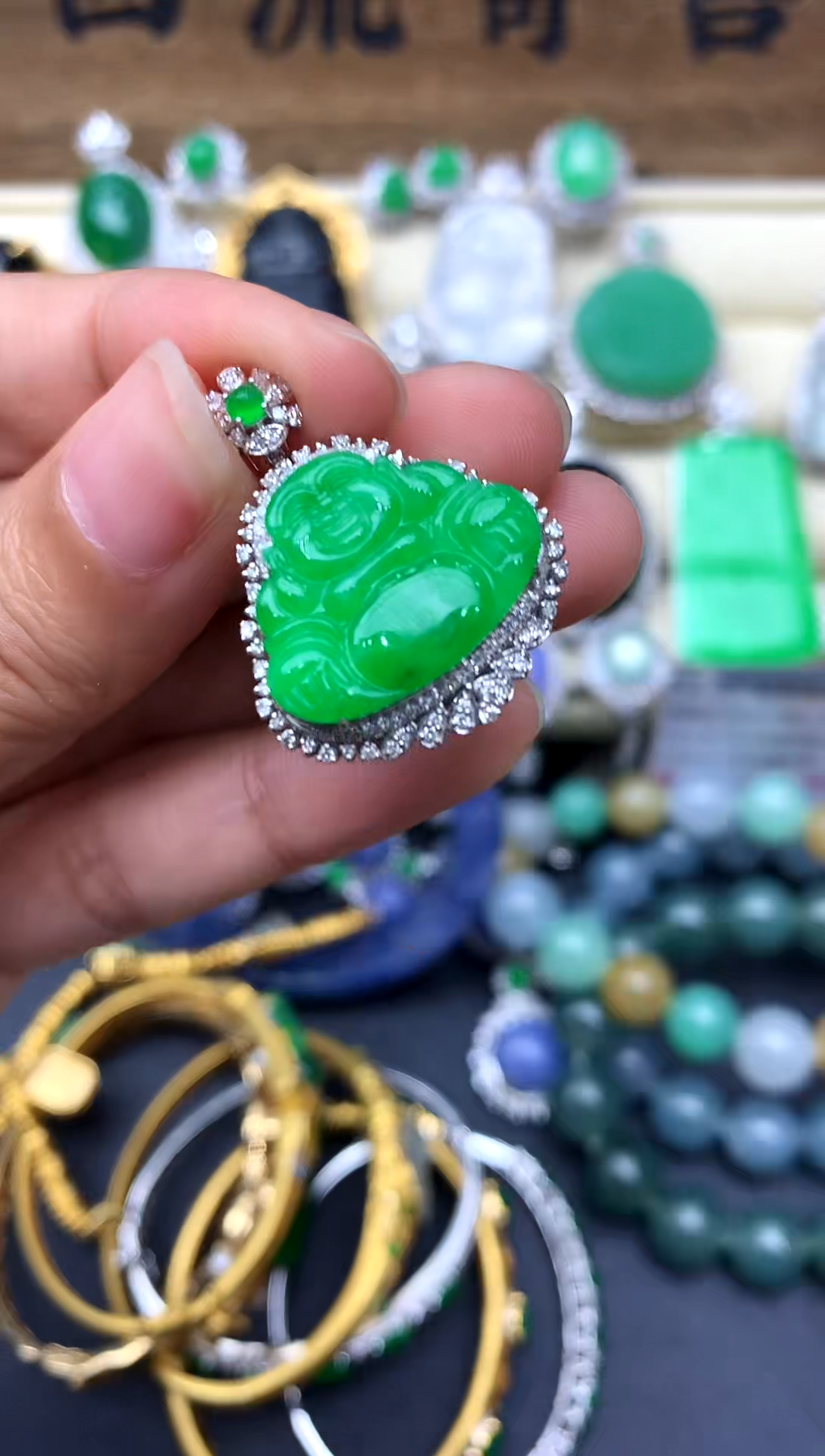 【闪购商品】翡翠颈饰18K金镶嵌341-中国好珍宝