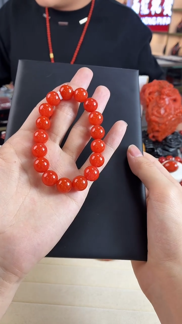 未镶嵌冰红手串12mm南红玛瑙一个/条