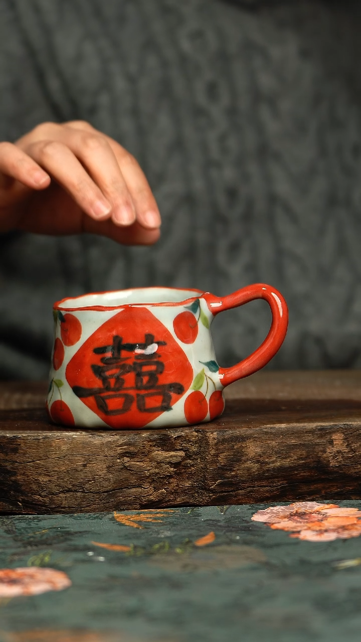 【闪购商品】杯釉下彩手工手绘同款陶器