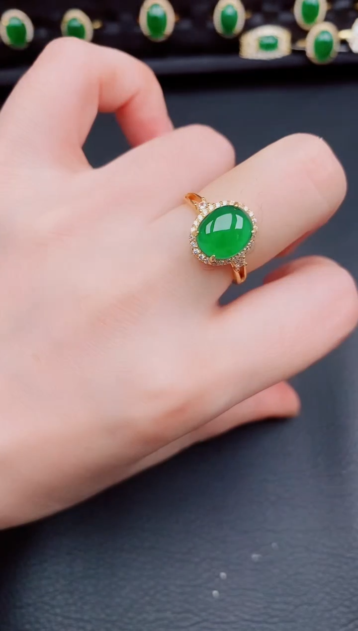 【闪购商品】翡翠戒指银S925镶嵌天然a货翡翠180