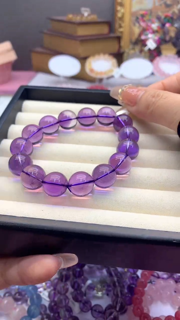 【闪购商品】水晶手链未镶嵌巴西殿堂级紫水晶14m