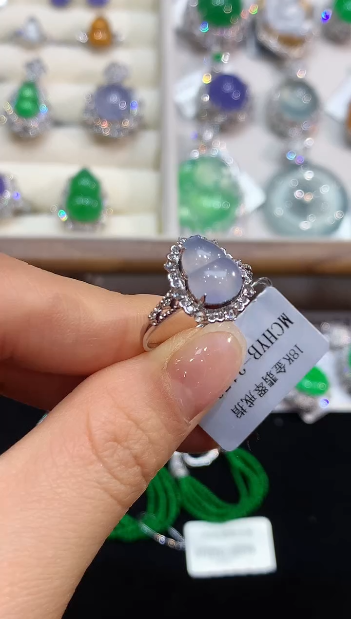 【闪购商品】翡翠戒指18K金镶嵌1243  