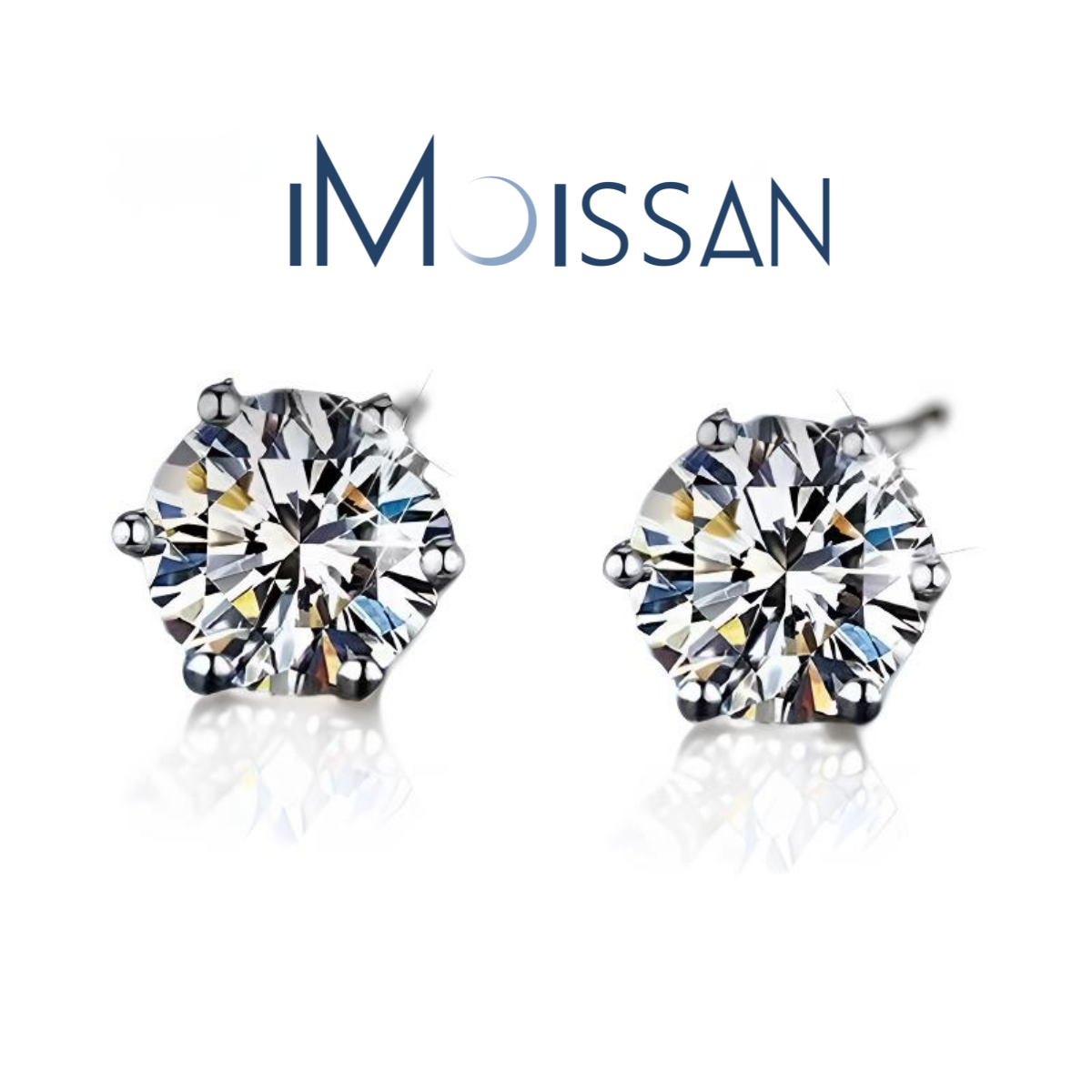 925银莫桑石耳饰 925银莫桑石耳饰经典六爪耳钉轻职风耳饰