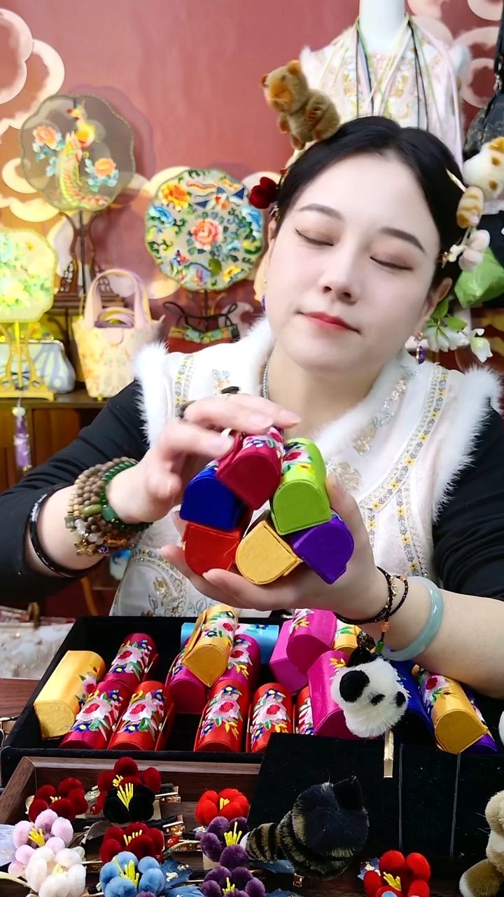 纯铜合金琉璃非遗口红盒