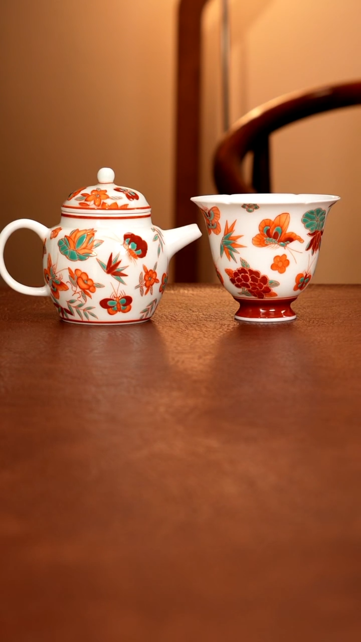 摆件陶景德镇瓷器，青花瓷手绘茶具~