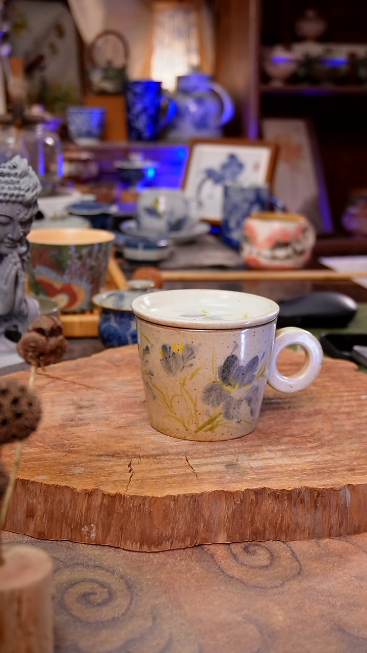 杯子鸢尾花手工手绘手工手绘