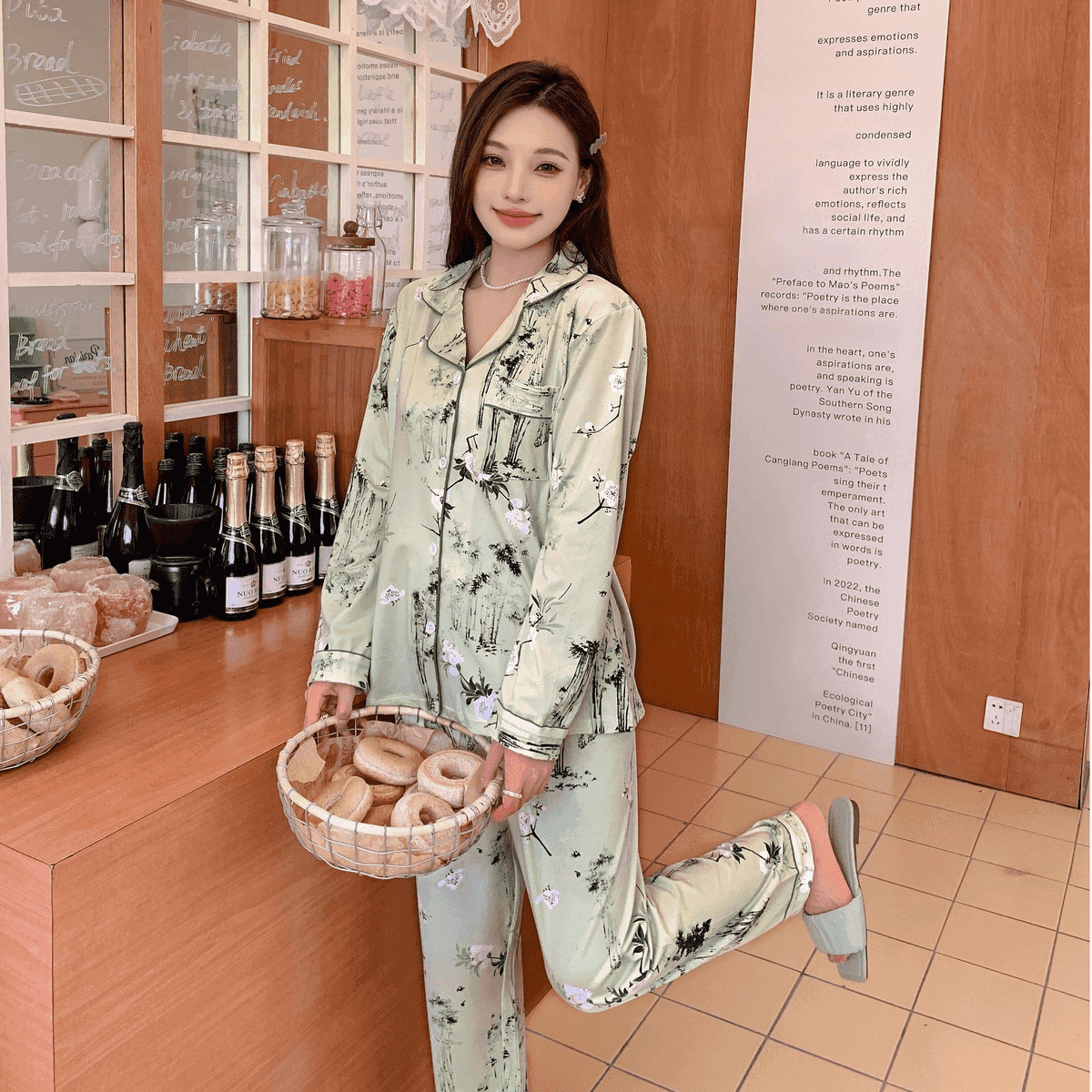 诗意活动【粉丝专享】翻领秋冬女睡衣高标准舒适不褪色不起球家居服