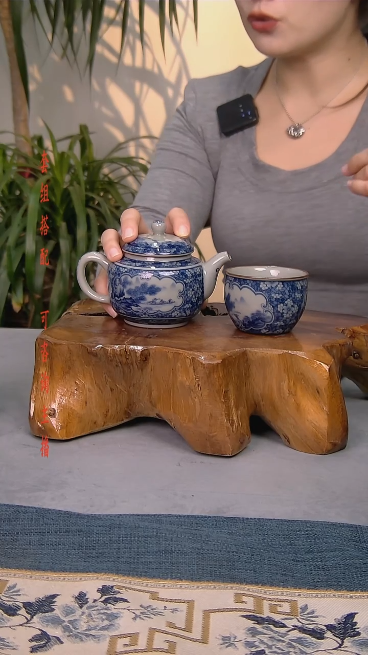 简装家用款2件套 老陶泥开片纹陶瓷茶具