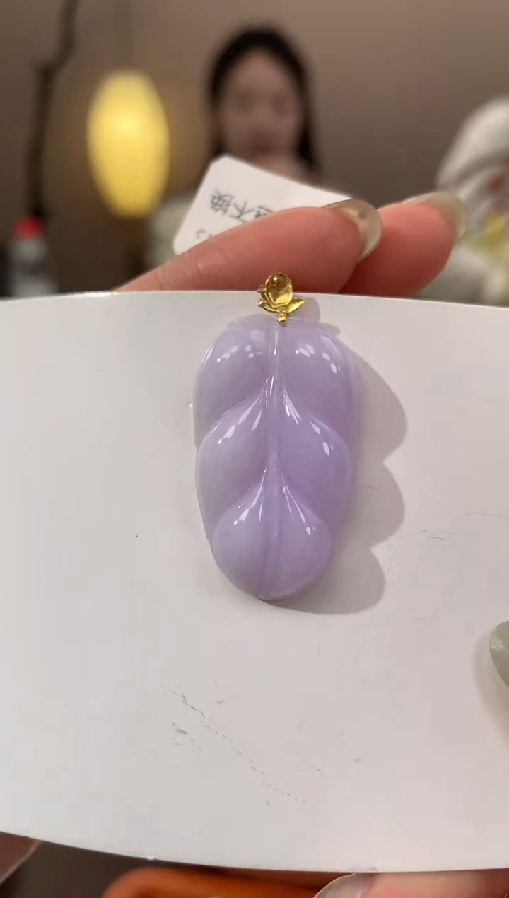 【闪购商品】翡翠颈饰18K金镶嵌天然缅甸a货翡翠