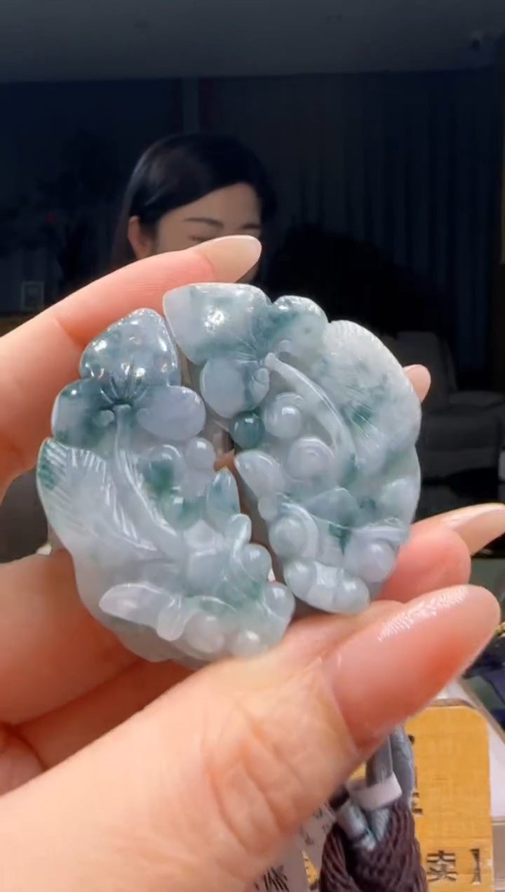 【闪购商品】翡翠吊坠(不含链)未镶嵌一对YJ@@60B7J13120