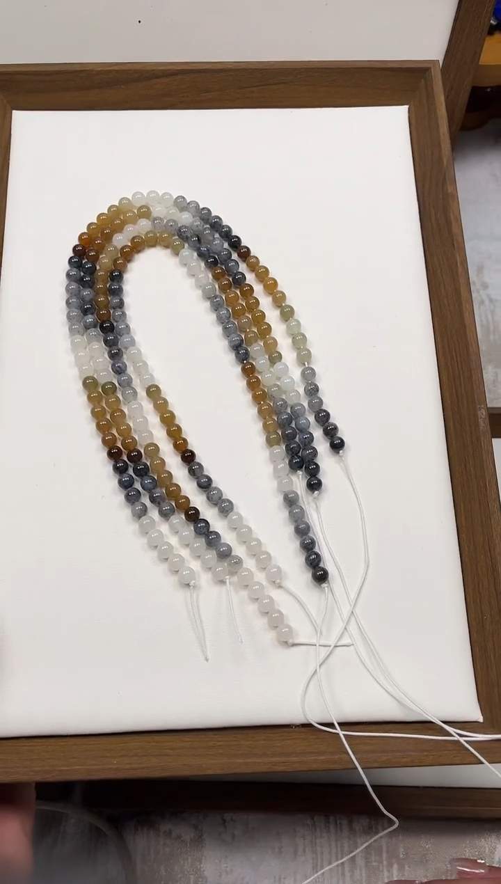 未镶嵌和田玉珠宝半成品卡8MM和田玉串珠一条54颗（多样性发一）