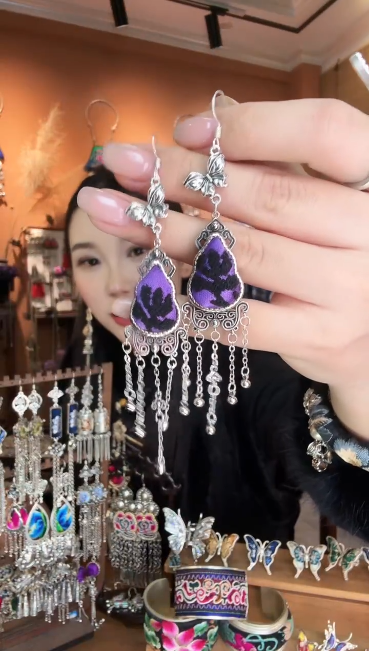 刺绣纯手工民族风耳环