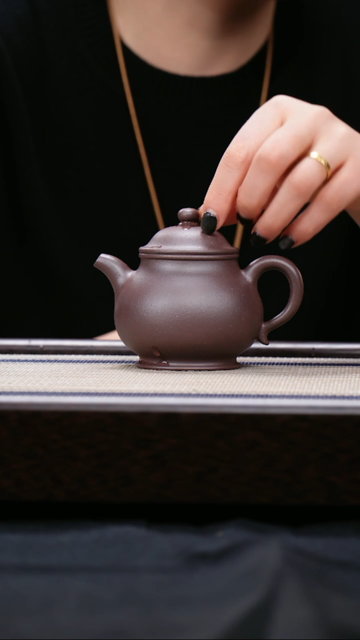 【闪购商品】紫砂茶壶四号井底槽青  高潘壶 