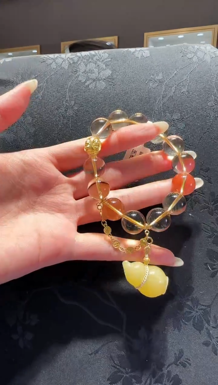 【闪购商品】黄晶手串未镶嵌黄水晶手串设计款