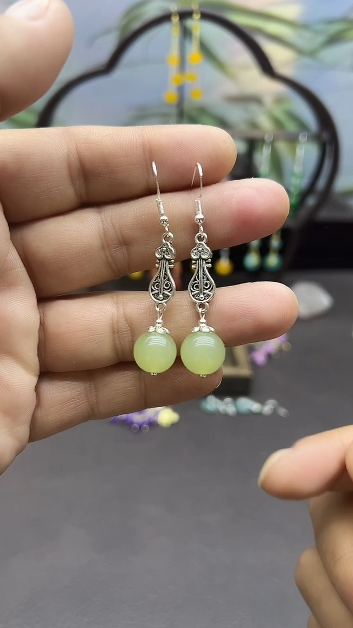 未镶嵌东陵石耳饰046