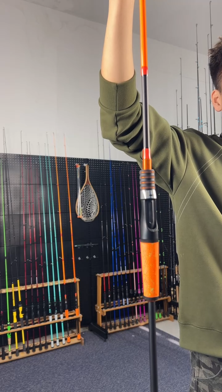 1.8m碳素高尔夫橙色2.1米枪柄（瑕疵尾货竿，没有售后，介意勿拍）