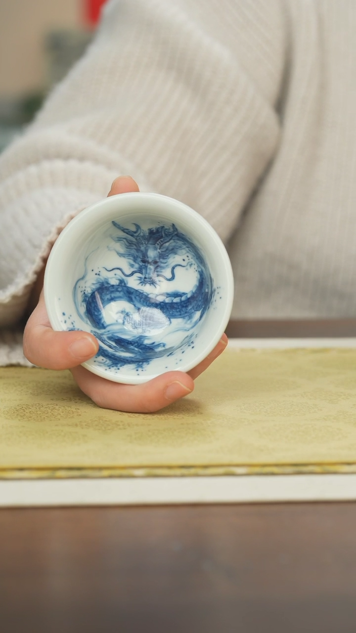 【闪购商品】瓷片手工国风墨龙预定